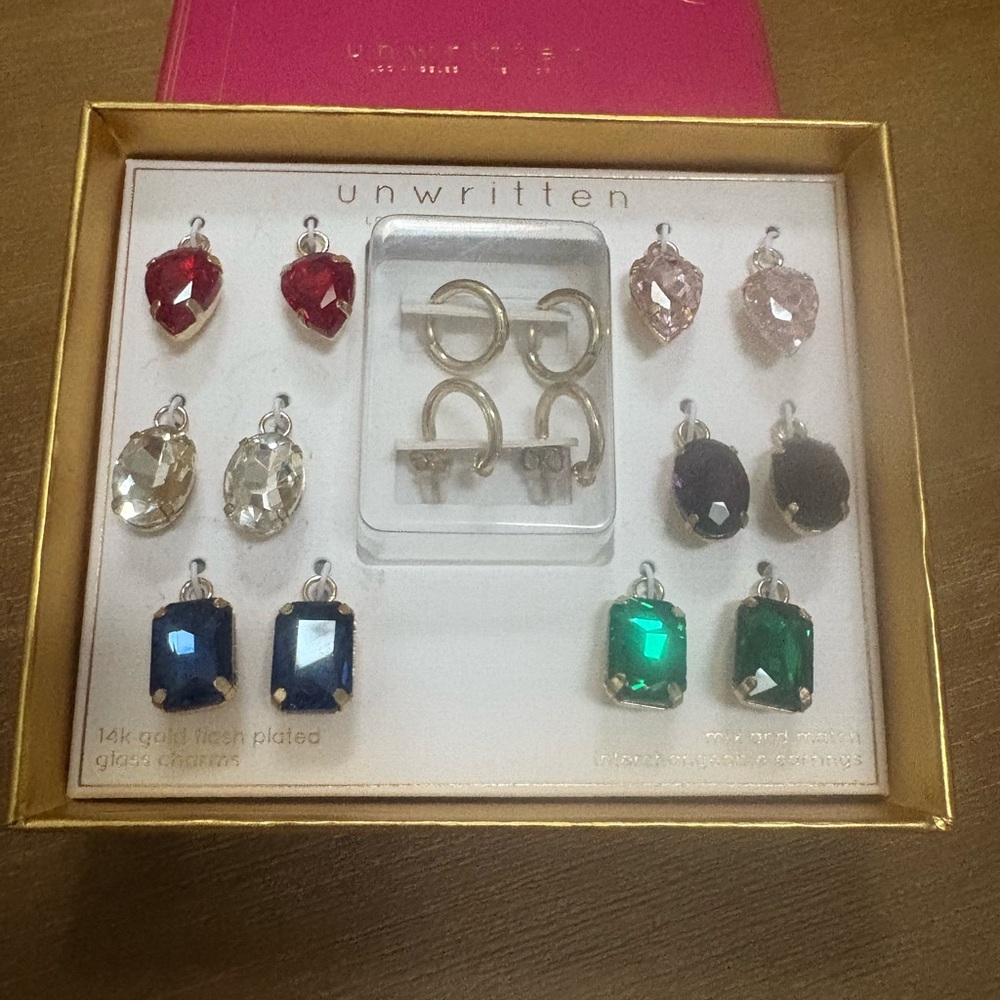 Unwritten Gold and Multicolor Earring Set
